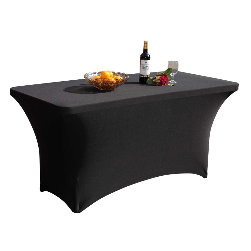 Cover Poliestere Nero Tavolo Catering Ronda Rettangolare Cm 151,5x76h74