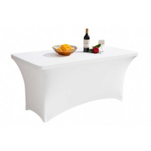 Cover Poliestere Bianco Tavolo Catering Ronda Rettangolare Cm 151,5x76h74