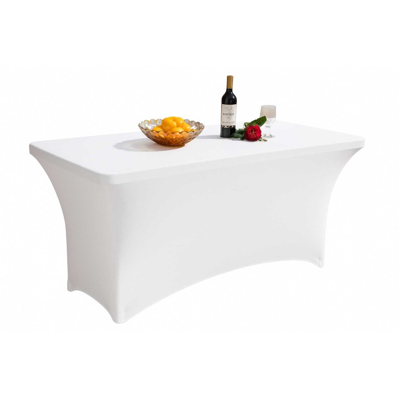Cover Poliestere Bianco Tavolo Catering Ronda Rettangolare Cm 151,5x76h74