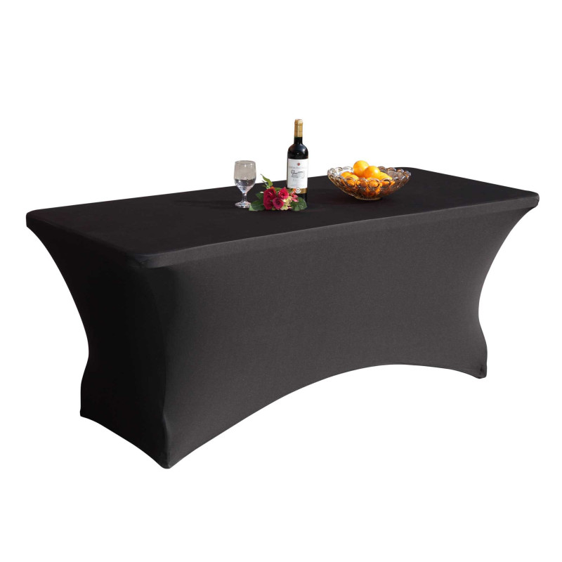Cover Poliestere Nero Tavolo Catering Ronda Rettangolare Cm 182,5x76h74