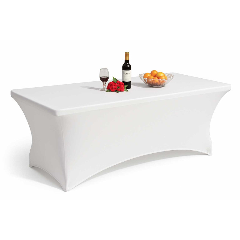 Cover Poliestere Bianco Tavolo Catering Ronda Rettangolare Cm 182,5x76h74