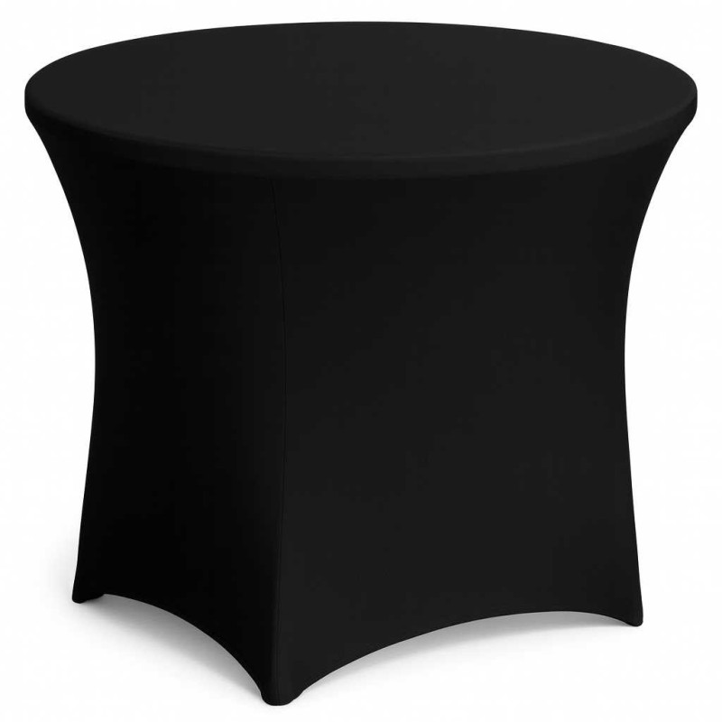 Cover Poliestere Nero Tavolo Catering Ronda Tondo Cm ø154h74
