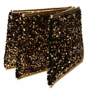 Zoom Copribase albero tessuto pieghevole orodouble face esagonale glitter cm ø68h25