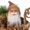 Babbo natale tessuto oro e marrone cmh45