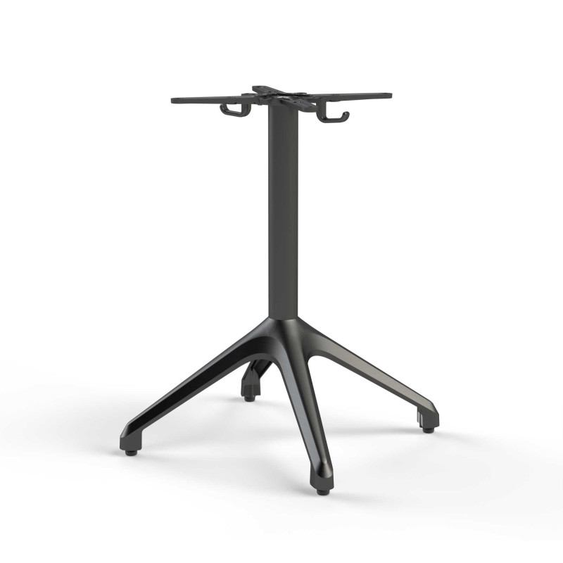 Base Tavolo Alluminio Malik Autolivellante Nero Cm 68x68h72