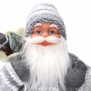Zoom Babbo natale tessuto grigio cmh60