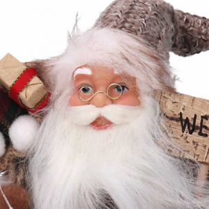 Zoom Babbo natale tessuto marrone cmh45