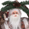 Babbo natale tessuto su ghirlanda marrone cmh32/49