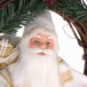 Babbo natale tessuto su ghirlanda bianco e oro cmh32/49