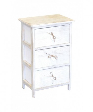 Cassettiera Love Beige in legno verniciato con 3 cassetti