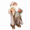 Babbo natale tessuto con lanterna oro cmh80