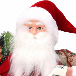 Zoom Babbo natale tessuto rosso con lista cmh45