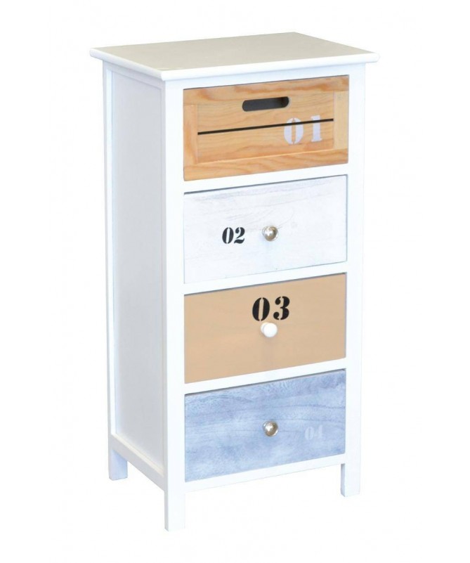 Cassettiera Urban in legno verniciato con 4 cassetti