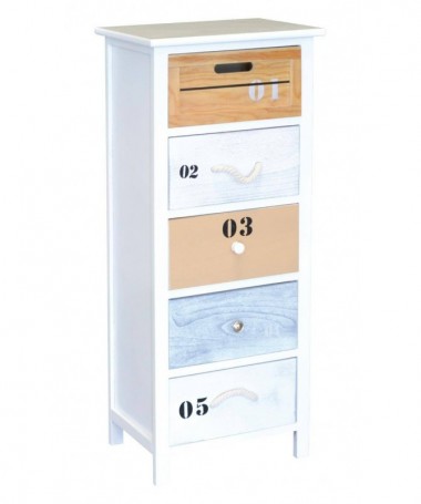 Cassettiera Urban in legno verniciato con 5 cassetti