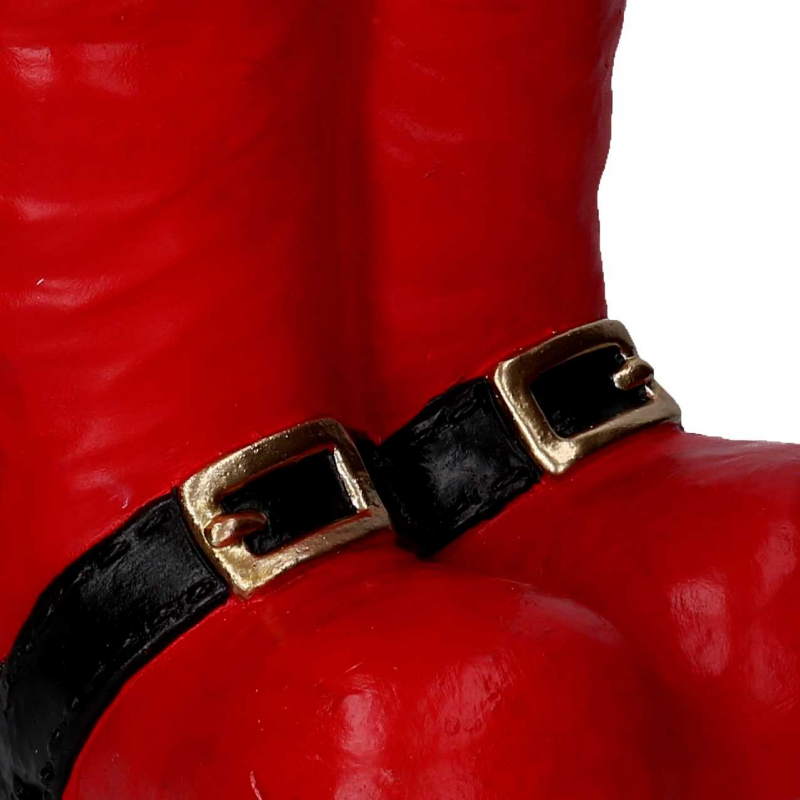 Portavaso resina stivali rosso e biancocm31,5x31h41