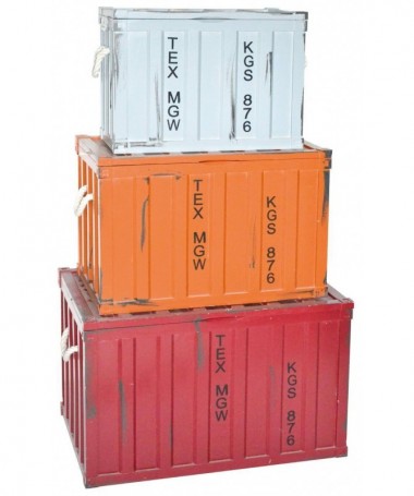 Baule rettangolare Container - set da 3