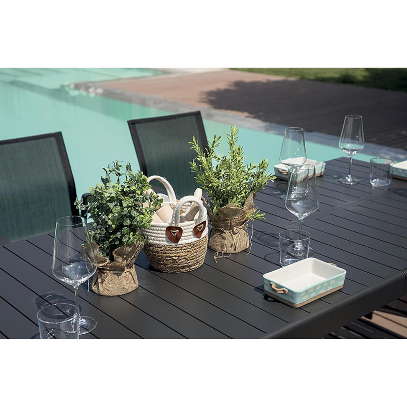 Tavolo alluminio allungabile Naxos antracite 160-240x90 Moia