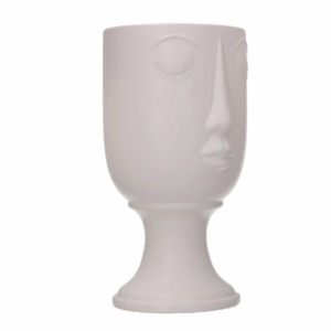 Zoom Portavaso ceramica viso bianco cm14,2x12,8h25,3