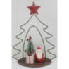 Albero metallo con babbo natale resina rosso cm 21x9,5h25,5