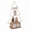 Calendario legno albero oro con led cm 18x7,5h31