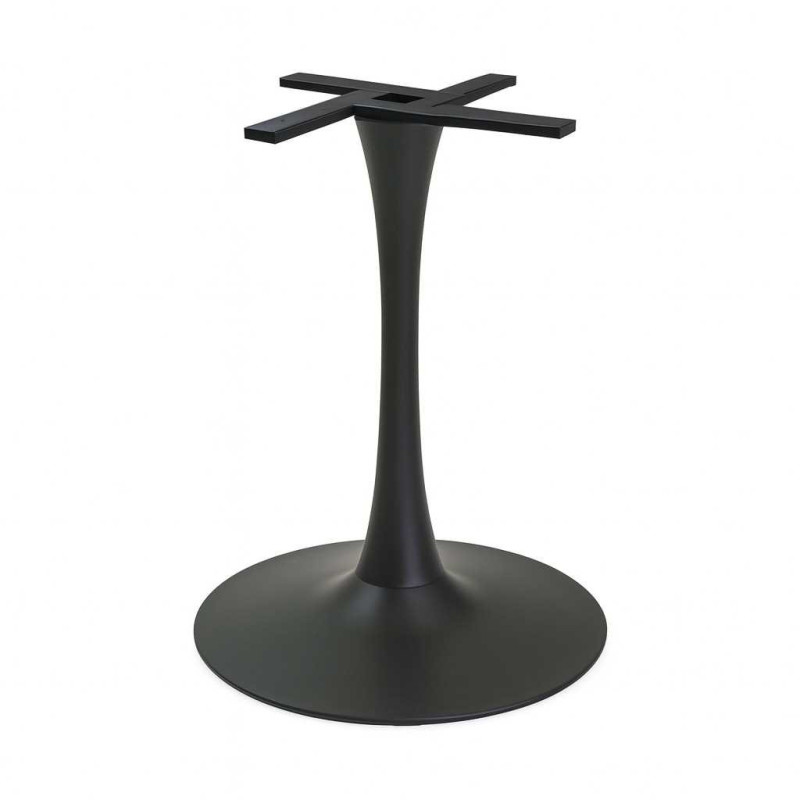 Base Tavolo Acciaio Harvin Nero Tondo Cm ø60h73,5