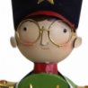 Statua metallo bambino con tamburo verde cm 30,5x26,7h109,2