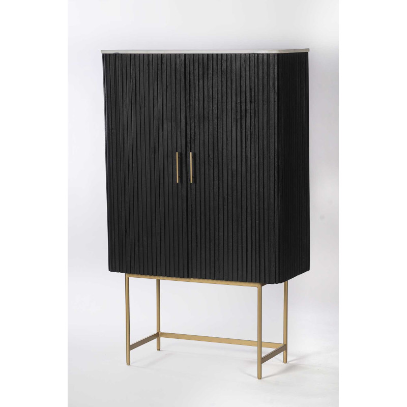 Mobile Legno Bengala Nero 2 Ante Top Marmo Cm 90x40h150