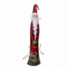 Babbo natale metallo con stella rosso con led cm 24,8x10,8h75,5