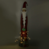 Babbo natale metallo con stella rosso con led cm 24,8x10,8h75,5