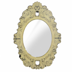 Specchio crema anticato in legno ea-6895 cm. 60 x 86 x 1,5