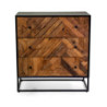 Mobile Legno Jaipur Naturale 3 Cassetti top Nero Cm 75x38h80