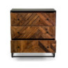 Mobile Legno Jaipur Naturale 3 Cassetti top Nero Cm 75x38h80
