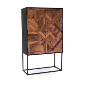 Mobile Legno Jaipur Naturale Top Nero Cm 90x40h150