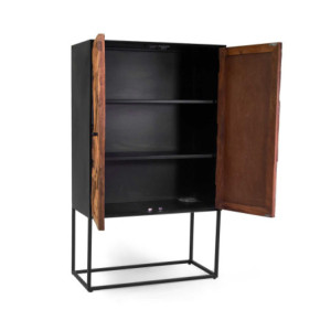 Zoom Mobile Legno Jaipur Naturale Top Nero Cm 90x40h150