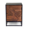 Mobile Comodino Legno Jaipur Naturale Top Nero cm 45x35h60