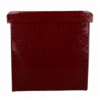 Puff ecopelle rosso quadro pieghevole cm30x30h30