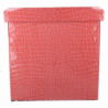 Puff ecopelle rosso quadro pieghevole cm30x30h30