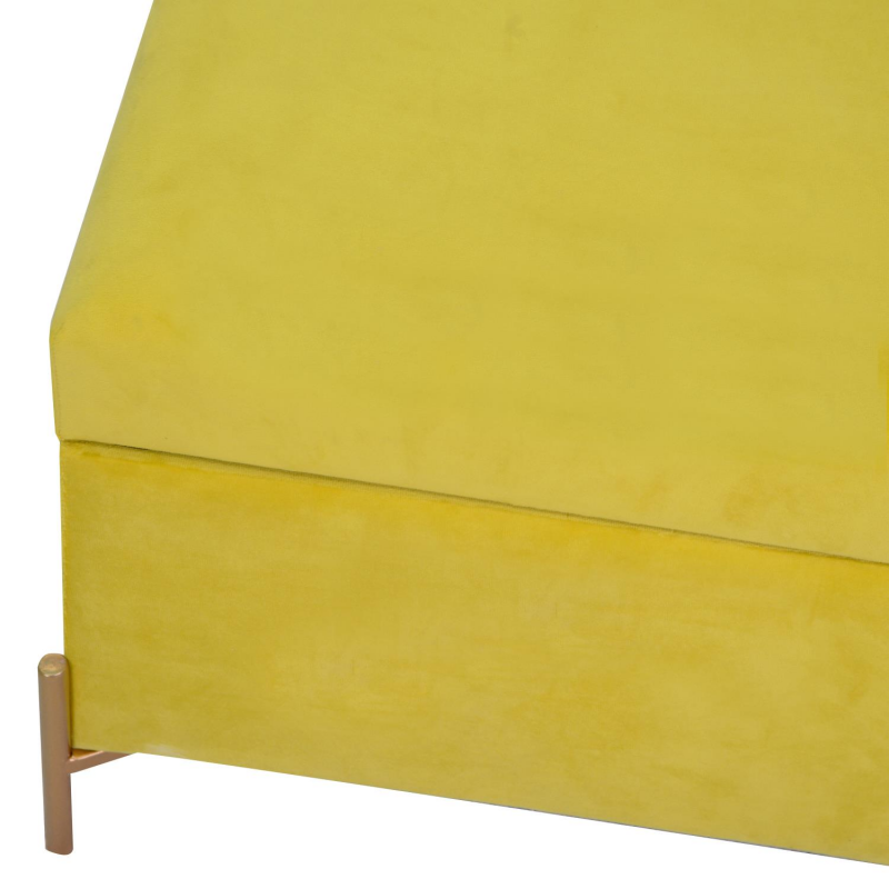 Panca contenitore velluto giallo cm115x40h45