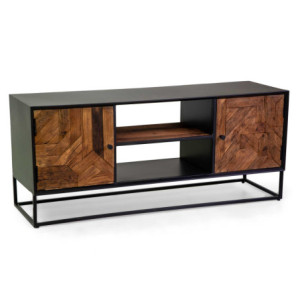 Mobile Legno Jaipur Naturale Top Nero Cm 130x40h55