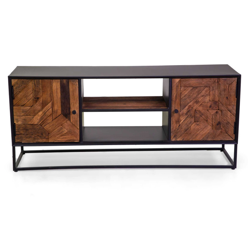 Mobile Legno Jaipur Naturale Top Nero Cm 130x40h55