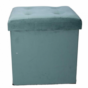 Zoom Puff velluto verde salvia quadro pieghevole cm 38x38h38