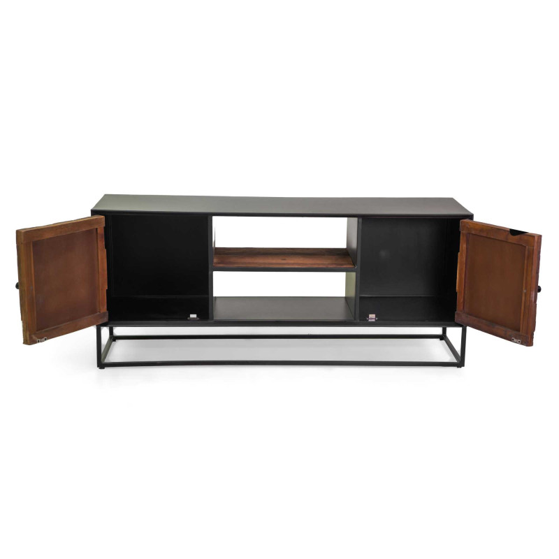 Mobile Legno Jaipur Naturale Top Nero Cm 130x40h55