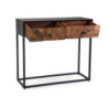 Mobile Consolle Legno Jaipur Naturale Top Nero cm 90x36h80