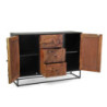 Mobile Legno Jaipur Naturale Top Nero Cm 120x38h85