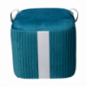 Puff contenitore velluto 1-3 turchese cm39x39h43
