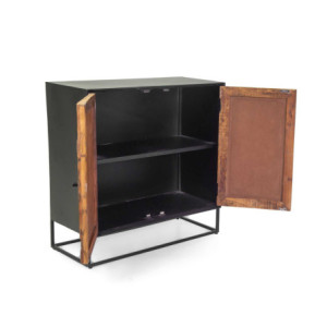 Zoom Mobile Legno Jaipur Naturale Top Nero Cm 85x38h85