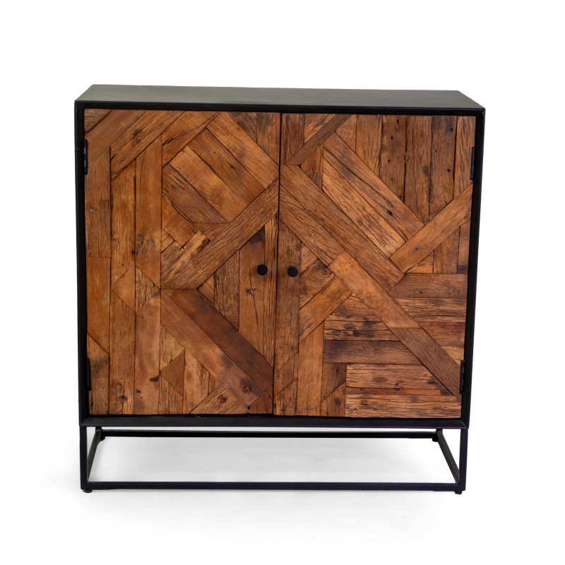Mobile Legno Jaipur Naturale Top Nero Cm 85x38h85