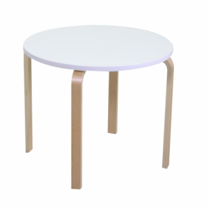 Tavolino bimbi legno bianco tondo cmø60h50