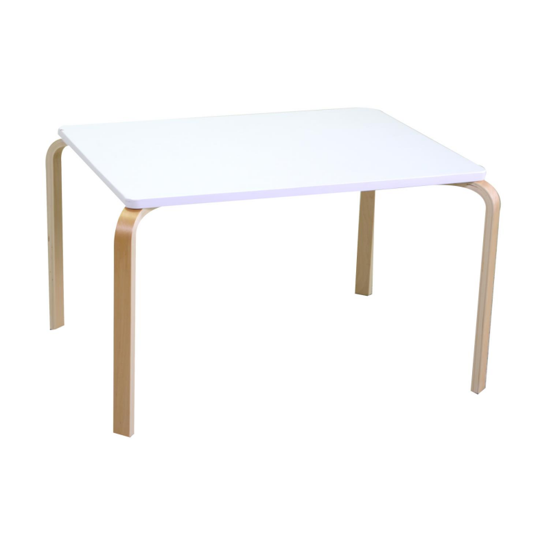 Tavolino bimbi legno bianco rettangolare cm80x60h50