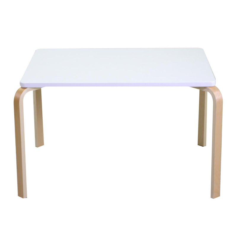 Tavolino bimbi legno bianco rettangolare cm80x60h50
